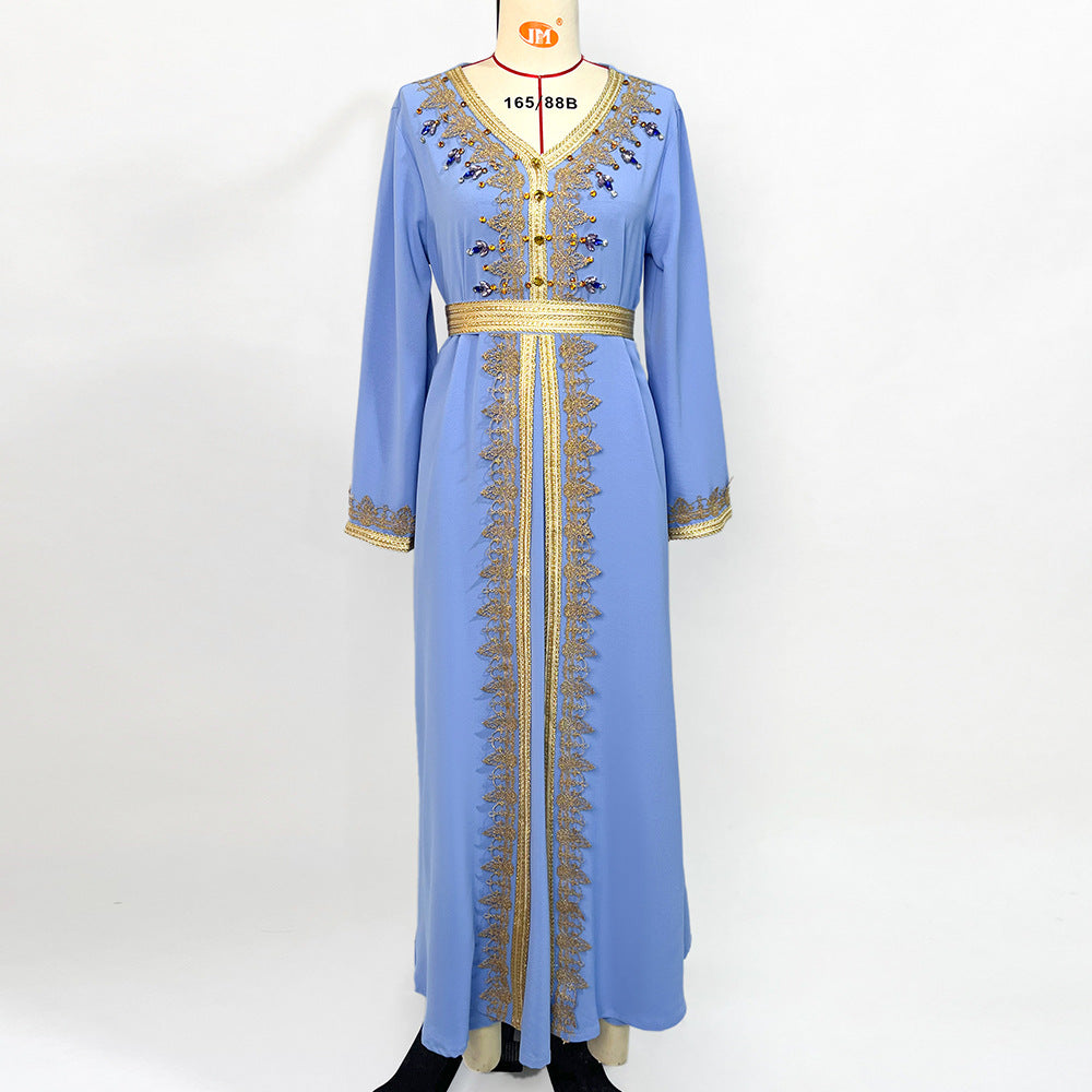 Middle East DUBAI Turkish Ribbon Dress Robe