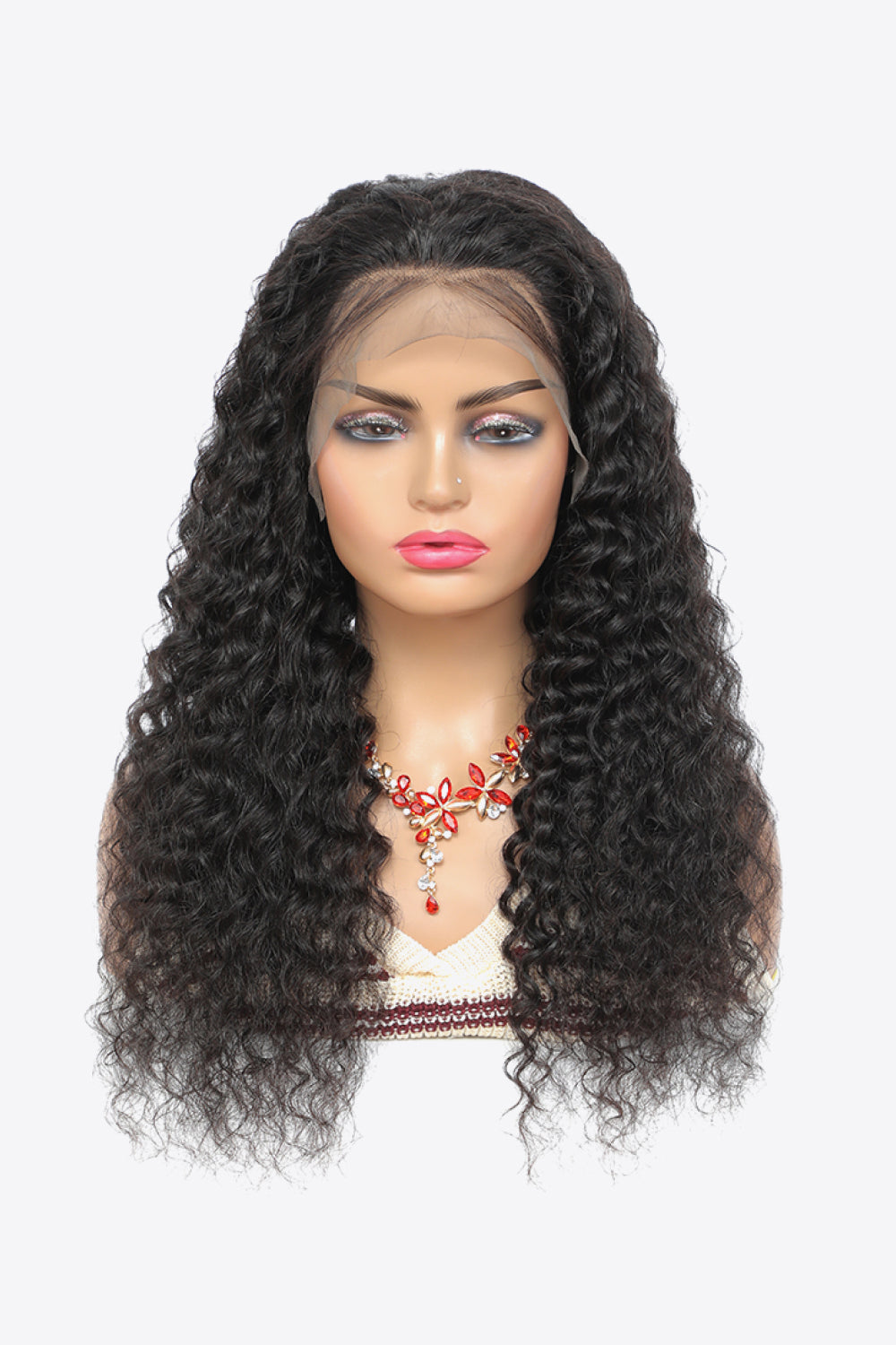 20” 13*4“ Lace Front Curly Wigs Human Virgin Hair in Natural Color 150% Density