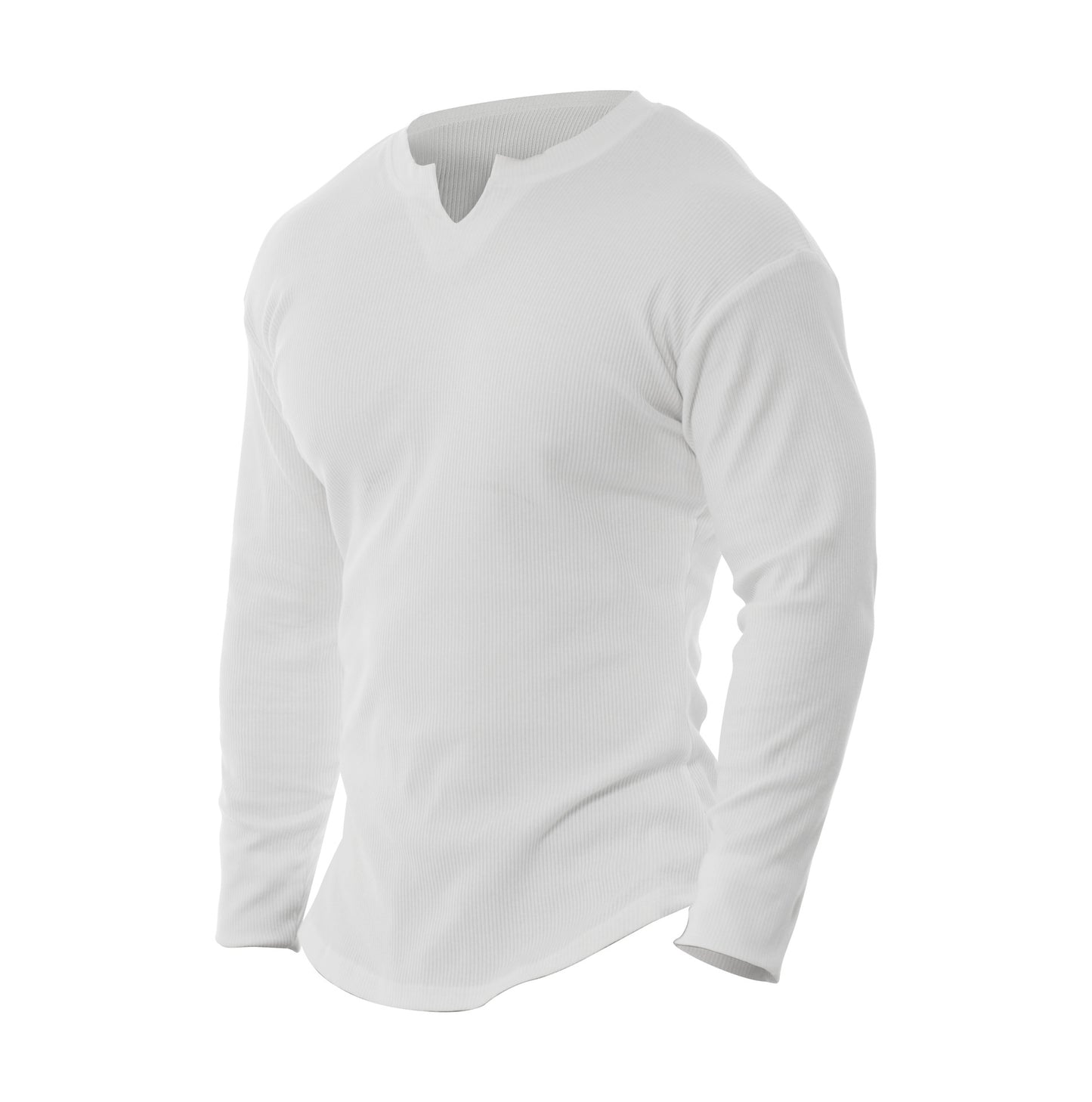 Trendy Spring Men's Small V-neck Thread Breathable Long Sleeves T-shirt