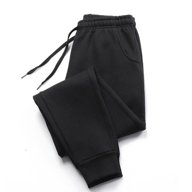 Autumn and Winter Men Women Long Pants Mens Casual Fleece Sw