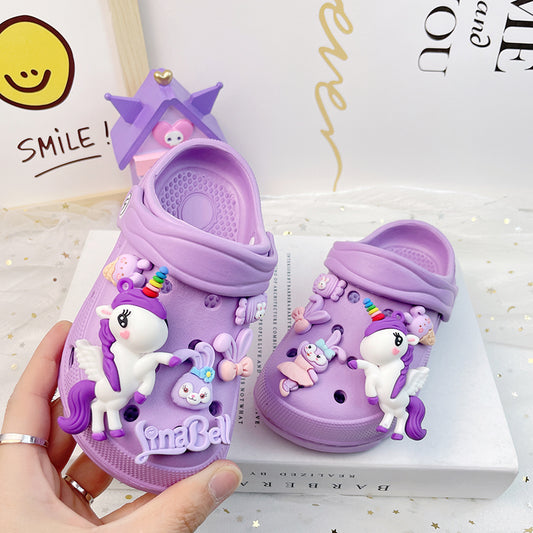 Internet Celebrity Purple Children's Women's Outer Eva Hole Shoes