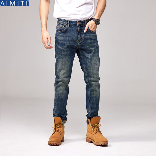 Heavy Autumn and Winter Fancy Thickened Men's Jeans