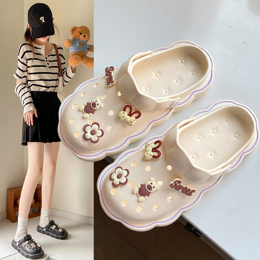 Thick Sole DIY Fashionable Beach Wear-Resistant Hole Shoes