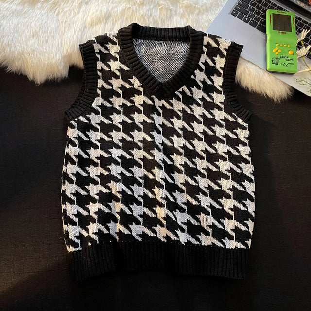 Vest Vintage Sleeveless V-neck Knit Men's Trendy Vest